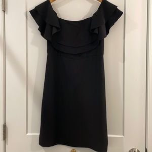 Banana Republic Black Ruffle Dress